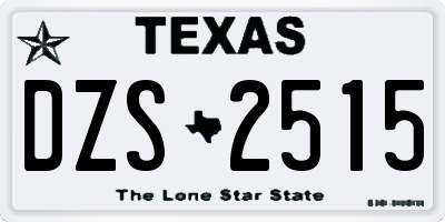 TX license plate DZS2515