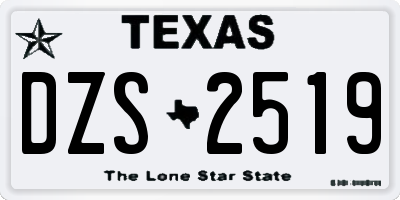 TX license plate DZS2519