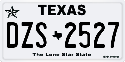 TX license plate DZS2527