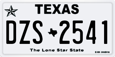TX license plate DZS2541