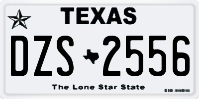 TX license plate DZS2556
