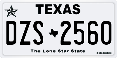 TX license plate DZS2560