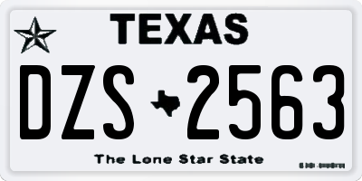TX license plate DZS2563