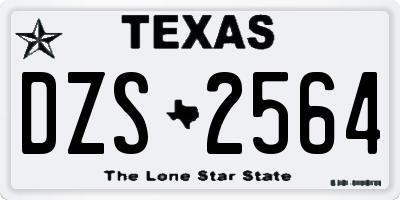 TX license plate DZS2564