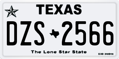 TX license plate DZS2566
