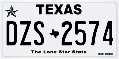 TX license plate DZS2574