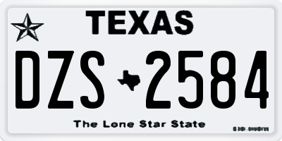 TX license plate DZS2584