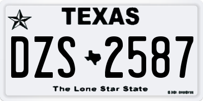TX license plate DZS2587