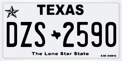TX license plate DZS2590