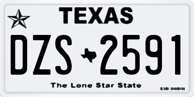 TX license plate DZS2591