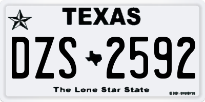 TX license plate DZS2592