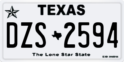 TX license plate DZS2594