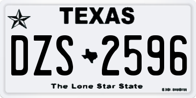 TX license plate DZS2596