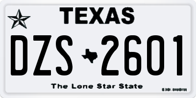 TX license plate DZS2601