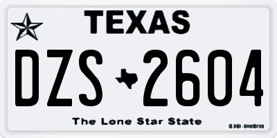 TX license plate DZS2604