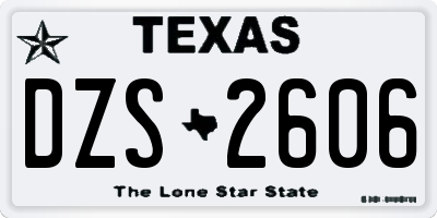 TX license plate DZS2606