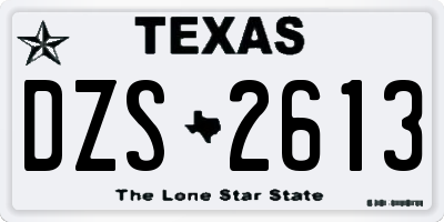 TX license plate DZS2613