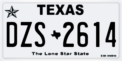 TX license plate DZS2614