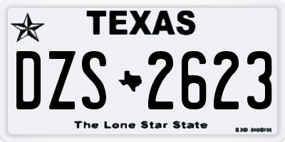 TX license plate DZS2623