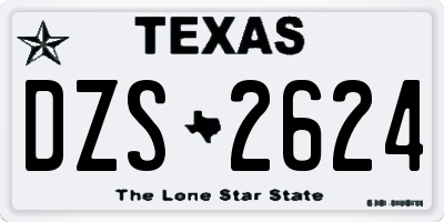 TX license plate DZS2624