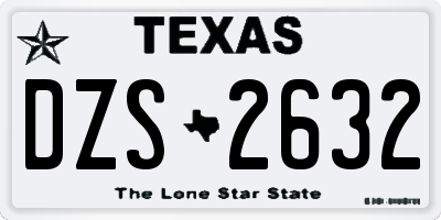 TX license plate DZS2632