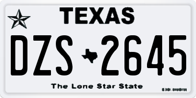TX license plate DZS2645