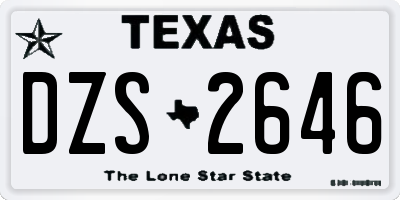 TX license plate DZS2646