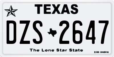 TX license plate DZS2647