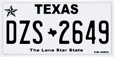 TX license plate DZS2649
