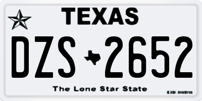 TX license plate DZS2652