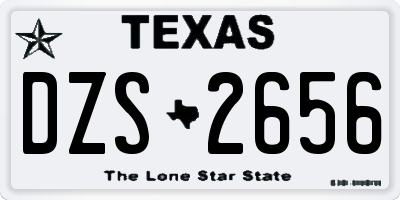 TX license plate DZS2656