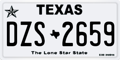 TX license plate DZS2659