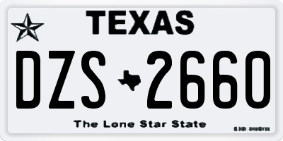 TX license plate DZS2660