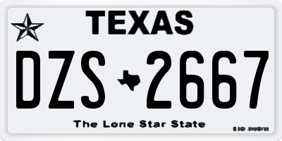 TX license plate DZS2667