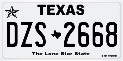 TX license plate DZS2668