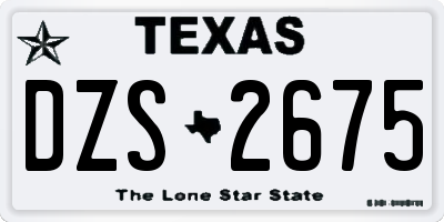 TX license plate DZS2675