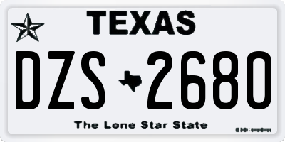 TX license plate DZS2680