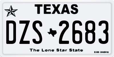 TX license plate DZS2683