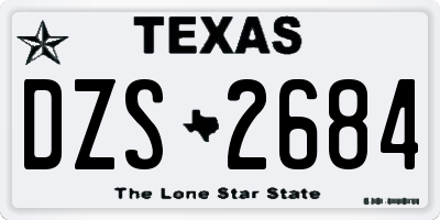 TX license plate DZS2684
