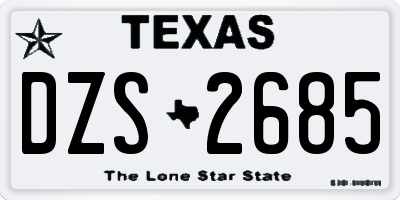 TX license plate DZS2685