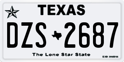 TX license plate DZS2687