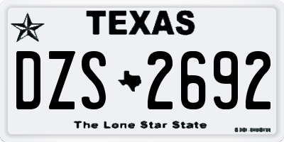 TX license plate DZS2692