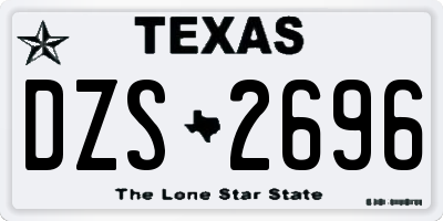 TX license plate DZS2696