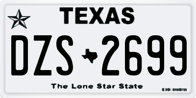 TX license plate DZS2699