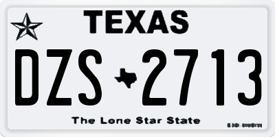 TX license plate DZS2713