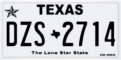 TX license plate DZS2714