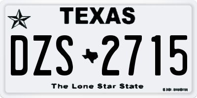TX license plate DZS2715