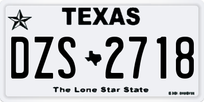 TX license plate DZS2718