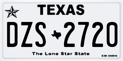 TX license plate DZS2720