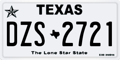 TX license plate DZS2721